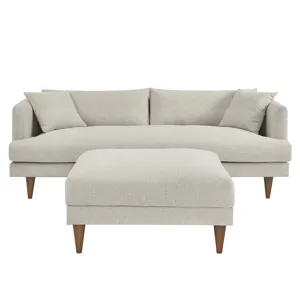 Zoya Down Filled Overstuffed Sofa and Ottoman Set