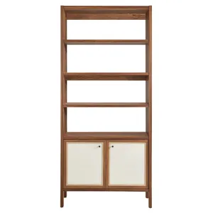 Capri 4-Shelf Wood Grain Bookcase