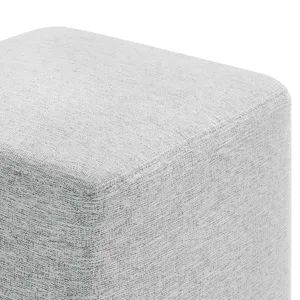 Callum 17" Square Woven Heathered Fabric Upholstered Ottoman