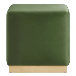 Tilden 17" Square Performance Velvet Upholstered Ottoman
