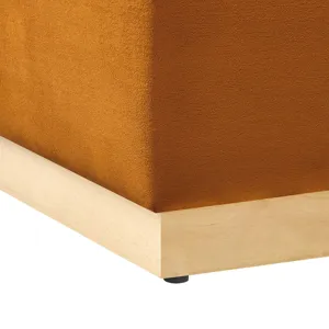 Tilden 17" Square Performance Velvet Upholstered Ottoman