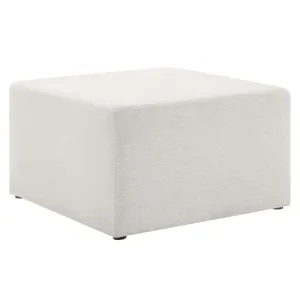 Callum Large 28" Square Woven Heathered Fabric Upholstered Ottoman