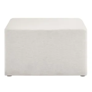 Callum Large 28" Square Woven Heathered Fabric Upholstered Ottoman