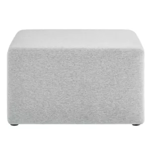 Callum Large 28" Square Woven Heathered Fabric Upholstered Ottoman