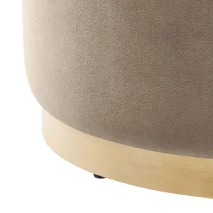 Tilden Large 23" Round Performance Velvet Upholstered Ottoman