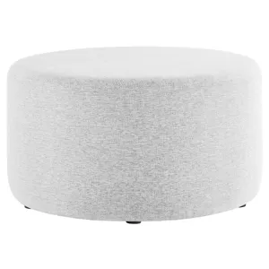 Callum Large 29" Round Woven Heathered Fabric Upholstered Ottoman
