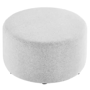 Callum Large 29" Round Woven Heathered Fabric Upholstered Ottoman