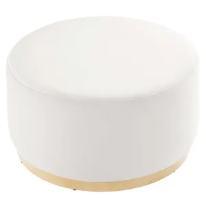 Tilden Large 29" Round Performance Velvet Upholstered Ottoman