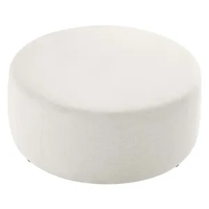 Callum Large 38" Round Woven Heathered Fabric Upholstered Ottoman