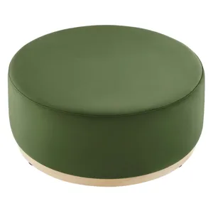 Tilden Large 38" Round Performance Velvet Upholstered Ottoman