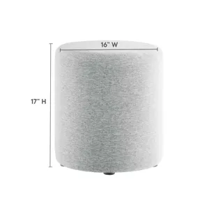 Callum 16" Round Woven Heathered Fabric Upholstered Ottoman