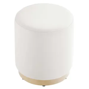 Tilden 16" Round Performance Velvet Upholstered Ottoman