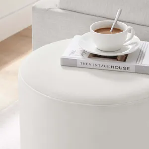 Tilden 16" Round Performance Velvet Upholstered Ottoman