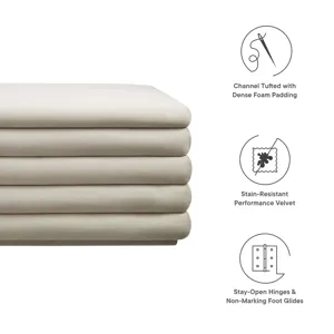 Mezzo Upholstered Performance Velvet Storage Bench