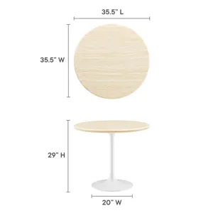 Lippa 36” Round Artificial Travertine Dining Table