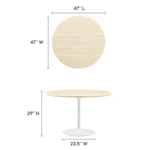 Lippa 48" Round Artificial Travertine Dining Table