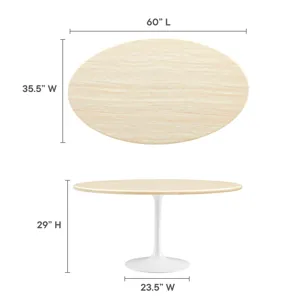 Lippa 60” Oval Artificial Travertine Dining Table