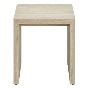 Mirella Faux Travertine Side Table