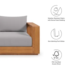 Tahoe Acacia Wood Outdoor Patio Acacia Wood Loveseat