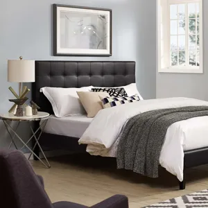 Paisley Tufted Full / Queen Upholstered Faux Leather Headboard