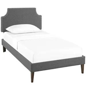 Corene Twin Fabric Platform Bed with Squared Tapered Legs