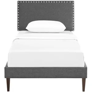 Macie Twin Fabric Platform Bed with Squared Tapered Legs