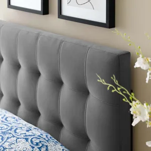Lily Biscuit Tufted Twin Performance Velvet Headboard