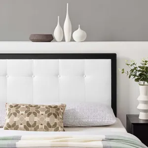 Draper Tufted Full Fabric and Wood Headboard