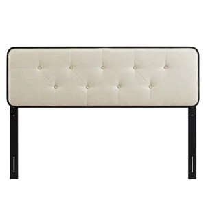 Collins Tufted Full Fabric and Wood Headboard