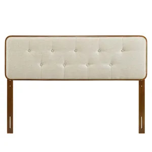Collins Tufted Full Fabric and Wood Headboard
