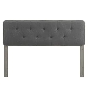 Collins Tufted King Fabric and Wood Headboard