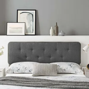 Collins Tufted King Fabric and Wood Headboard