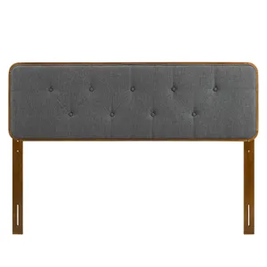 Collins Tufted King Fabric and Wood Headboard
