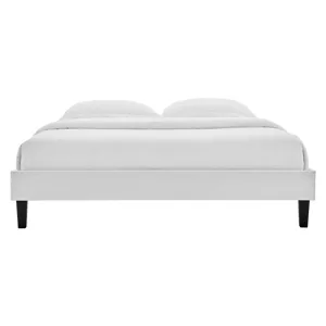 Reign Queen Performance Velvet Platform Bed Frame