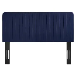 Milenna Channel Tufted Upholstered Fabric Twin Headboard