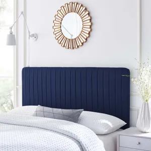 Milenna Channel Tufted Upholstered Fabric Full/Queen Headboard