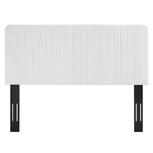 Milenna Channel Tufted Upholstered Fabric Full/Queen Headboard