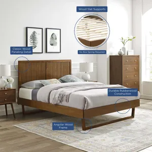 Alana Queen Wood Platform Bed With Angular Frame