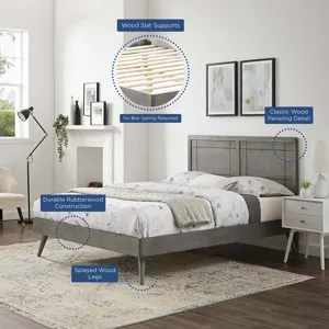 Marlee Queen Wood Platform Bed With Splayed Legs