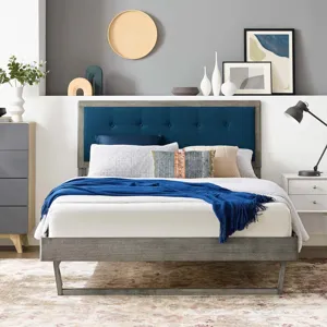 Willow Queen Wood Platform Bed With Angular Frame
