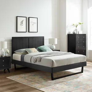 Alana Full Wood Platform Bed With Angular Frame