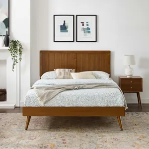 Alana Twin Wood Platform Bed With Splayed Legs