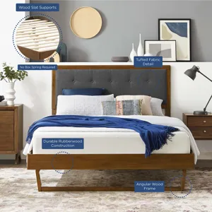 Willow Full Wood Platform Bed With Angular Frame