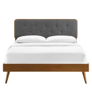 Bridgette Full Wood Platform Bed With Splayed Legs