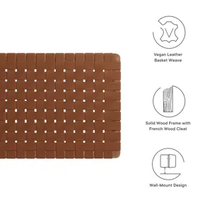 Sparta Weave Wall-Mount Twin Vegan Leather Headboard