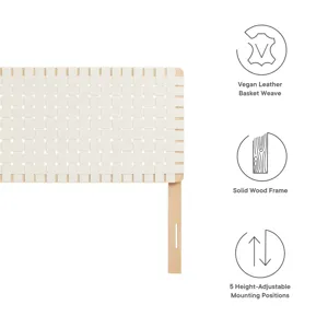 Sparta Weave King Vegan Leather Headboard