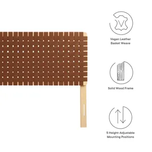 Sparta Weave King Vegan Leather Headboard