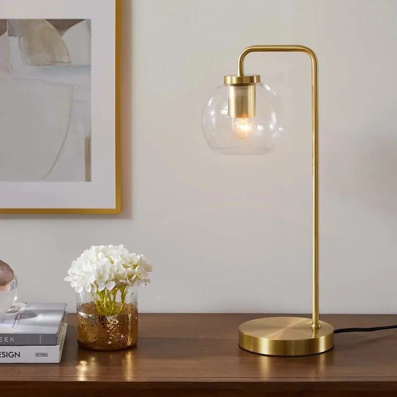 Silo Glass Globe Metal Table Lamp