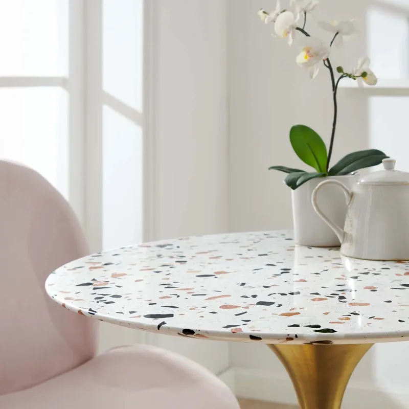 Lippa 28" Round Terrazzo Bar Table