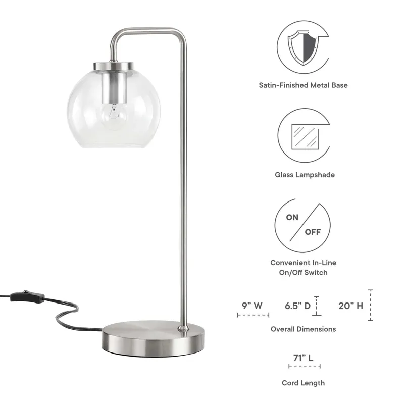 Silo Glass Globe and Metal Table Lamp